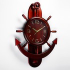 Часы настенные, серия: Море, "Якорь", плавный ход, 61 х 86 см, циферблат 31 см, с маятником - фото 6711861