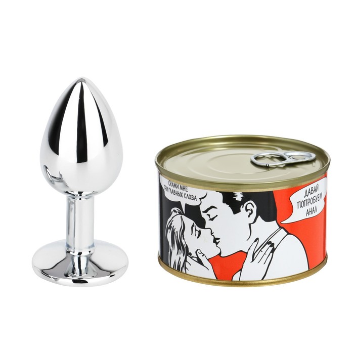 Анальная пробка «Скажи мне три главных слова», сувенирная, консервированная, d=27 мм - Фото 1