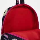 Рюкзак детский на молнии, наружный карман, светоотражающая полоса, цвет чёрный/розовый - фото 9779059