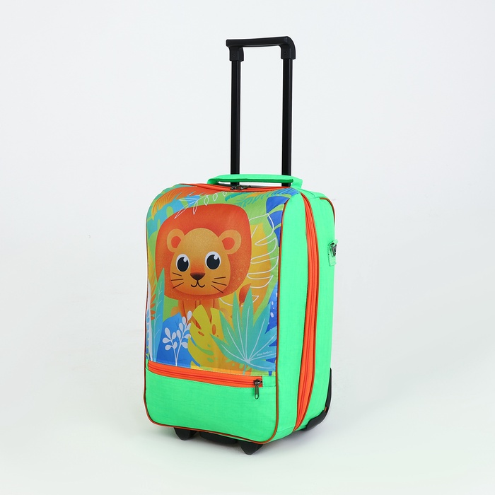 Чемодан детский на колёсах 32 л (S) Sacvoyage, на молнии, зелёный - Фото 1