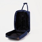 Чемодан малый 20", сумка дорожная на молнии, цвет синий - фото 11971784