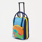 Чемодан малый 20", сумка дорожная на молнии, цвет синий/оранжевый - фото 11971790