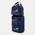 Чемодан малый 20", сумка дорожная на молнии, цвет тёмно-синий - фото 11971797