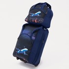 Чемодан малый 20", сумка дорожная на молнии, цвет тёмно-синий - фото 11971798