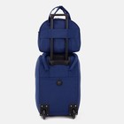 Чемодан малый 20", сумка дорожная на молнии, цвет тёмно-синий - фото 11971799