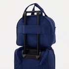 Чемодан малый 20", сумка дорожная на молнии, цвет тёмно-синий - фото 11971800