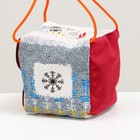 Подвесной дом для грызунов "Куб", мебельная ткань, флис, 12 х 12 х 12 см, новогодний - фото 24508555