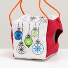 Подвесной дом для грызунов "Куб", мебельная ткань, флис, 12 х 12 х 12 см, новогодний - фото 24508556