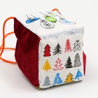 Подвесной дом для грызунов "Куб", мебельная ткань, флис, 12 х 12 х 12 см, новогодний - фото 24508557