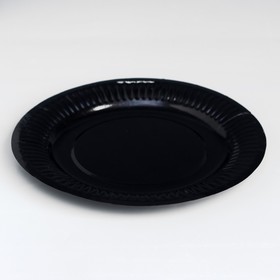 Тарелка одноразовая "Черная" ламинированная, картон, 18 см