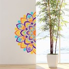 Наклейка пластик интерьерная цветная "Мехенди цветок" 30х60 см - фото 1338550