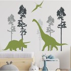 Наклейка пластик интерьерная цветная "Силуэты динозавров" набор 2 листа 30х90 см - фото 319081283