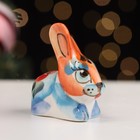 Сувенир "Кролик Беляк", гжель, цветной, 6,5х6 см - Фото 1