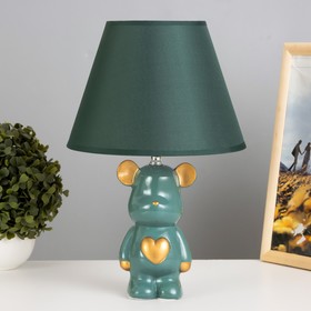 Настольная лампа "Мишка с сердцем" Е14 40Вт зелный 20х20х34 см