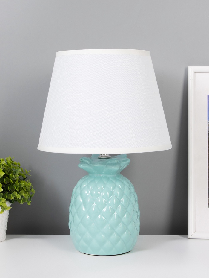 Настольная лампа RISALUX «Ананас», Е14, 40 Вт, лазурный, 22×22×33 см - Фото 1