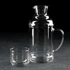 Кувшин стеклянный Magistro «Жакоб», 2 л, стакан в комплекте - фото 319081718