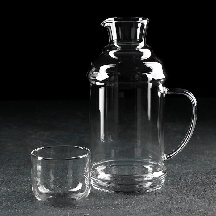 Кувшин стеклянный Magistro «Жакоб», 2 л, стакан в комплекте - Фото 1