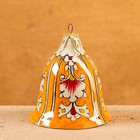Игрушка ёлочная Риштанская керамика "Колокольчик", 7 см, оранжевая - фото 10865301