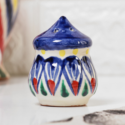 Солонка узбекская Риштанская керамика, 100 мл, 5×6.5 см, синяя роспись