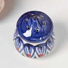 Солонка узбекская Риштанская керамика, 100 мл, 5×6.5 см, синяя роспись - Фото 2