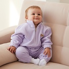 Костюм флисовый детский (толстовка, брюки) MINAKU, рост 86-92, сиреневый - Фото 5