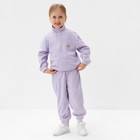Костюм детский флисовый (толстовка, брюки) MINAKU, сиреневый, рост 104 см - Фото 2