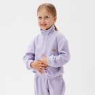 Костюм детский флисовый (толстовка, брюки) MINAKU, сиреневый, рост 104 см - Фото 3