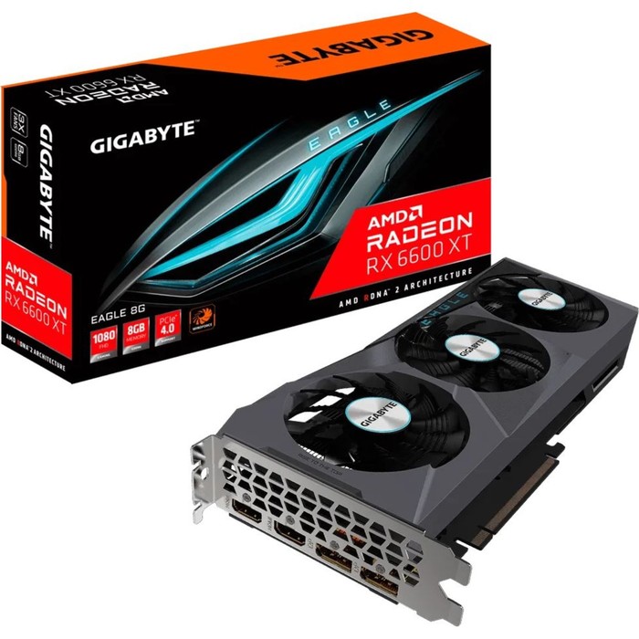 Видеокарта Gigabyte GV-R66EAGLE-8GD, AMD Radeon RX 6600, 8Gb, GDDR6, HDMI, DP - фото 51500743