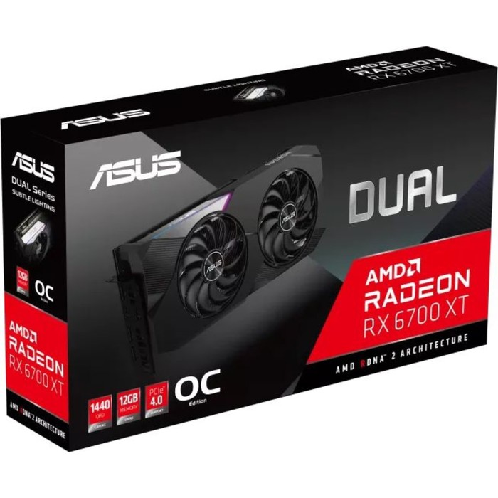 Видеокарта Asus DUAL-RX6700XT-O12G, AMD Radeon RX 6700XT, 12Gb, GDDR6, HDMI, DP - фото 51302691