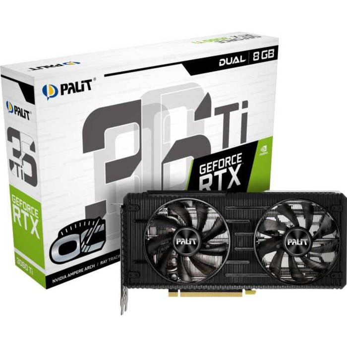 Видеокарта Palit PA-RTX3060Ti DUAL OC 8G V1 LHR, GeForce RTX 3060Ti, 8Gb, GDDR6, HDMI, DP - фото 51302757