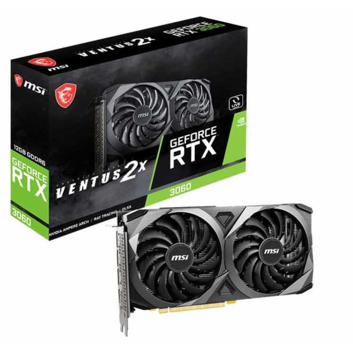 Видеокарта MSI RTX 3060 VENTUS 2X 12G, GeForce RTX 3060, 12Gb, GDDR6, HDMI, DP - фото 51315230