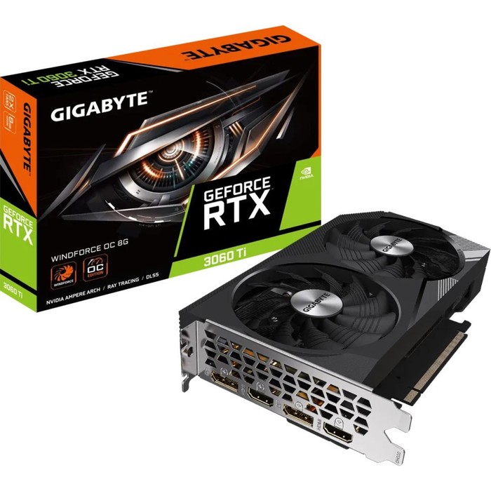 Видеокарта Gigabyte GV-N306TWF2OC-8GD, GeForce RTX 3060Ti, 8Gb, GDDR6, HDMI, DP - фото 51315965