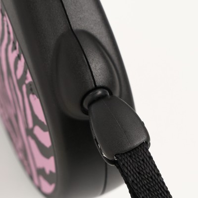 Рулетка Flexi Safari S, 5 м, трос, до 12 кг, pink Zebra