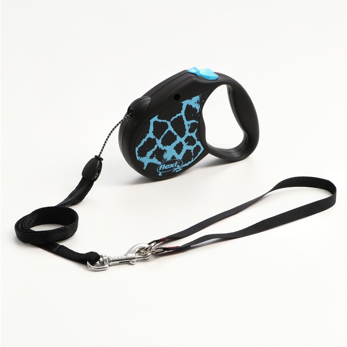 Рулетка Flexi Safari S, 5 м, трос, до 12 кг, голубой жираф (blue Giraffe) - Фото 1