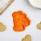 Форма для печенья «Мишка с цветами», штамп, вырубка, цвет оранжевый - Фото 3