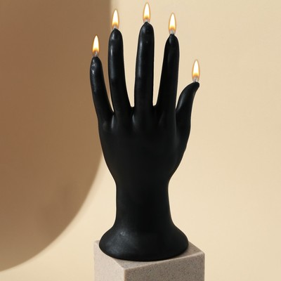 Свеча интерьерная "Женская рука",черная,225*85 мм