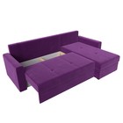 Угловой диван «Верона Лайт», еврокнижка, правый угол, микровельвет, цвет фиолетовый - Фото 13