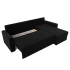 Угловой диван «Верона Лайт», еврокнижка, правый угол, микровельвет, цвет чёрный - Фото 13