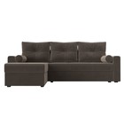 Угловой диван «Верона Лайт», еврокнижка, левый угол, велюр, цвет коричневый - Фото 2