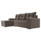 Угловой диван «Верона Лайт», еврокнижка, левый угол, велюр, цвет коричневый - Фото 3