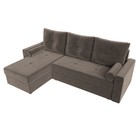 Угловой диван «Верона Лайт», еврокнижка, левый угол, велюр, цвет коричневый - Фото 5