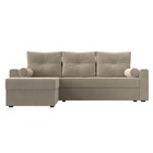 Угловой диван «Верона Лайт», еврокнижка, левый угол, микровельвет, цвет бежевый 9314987