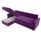 Угловой диван «Верона Лайт», еврокнижка, левый угол, микровельвет, цвет фиолетовый - Фото 12