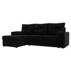 Угловой диван «Верона Лайт», еврокнижка, левый угол, микровельвет, цвет чёрный - Фото 1