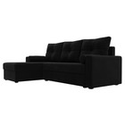 Угловой диван «Верона Лайт», еврокнижка, левый угол, микровельвет, цвет чёрный - Фото 2