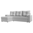 Угловой диван «Верона Лайт», еврокнижка, левый угол, экокожа белый - Фото 1