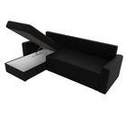 Угловой диван «Верона Лайт», еврокнижка, левый угол, экокожа чёрный - Фото 12