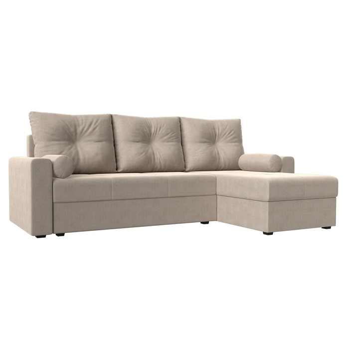 Угловой диван «Верона Лайт», еврокнижка, правый угол, рогожка, цвет бежевый - Фото 1