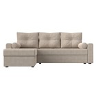 Угловой диван «Верона Лайт», еврокнижка, левый угол, рогожка, цвет бежевый - Фото 2
