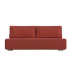 Прямой диван «Уно», еврокнижка, микровельвет, цвет коралловый / кант коричневый - Фото 2